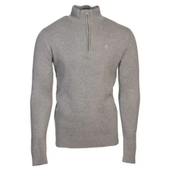 Pull col zippé coton ajusté Homme BILL TORNADE