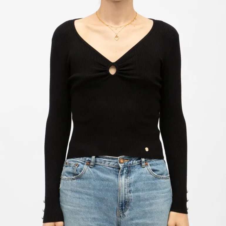 Pull décolleté V moza en maille fine Femme LA PETITE ETOILE