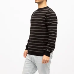 Pull fin col rond à rayures Homme DEELUXE 74
