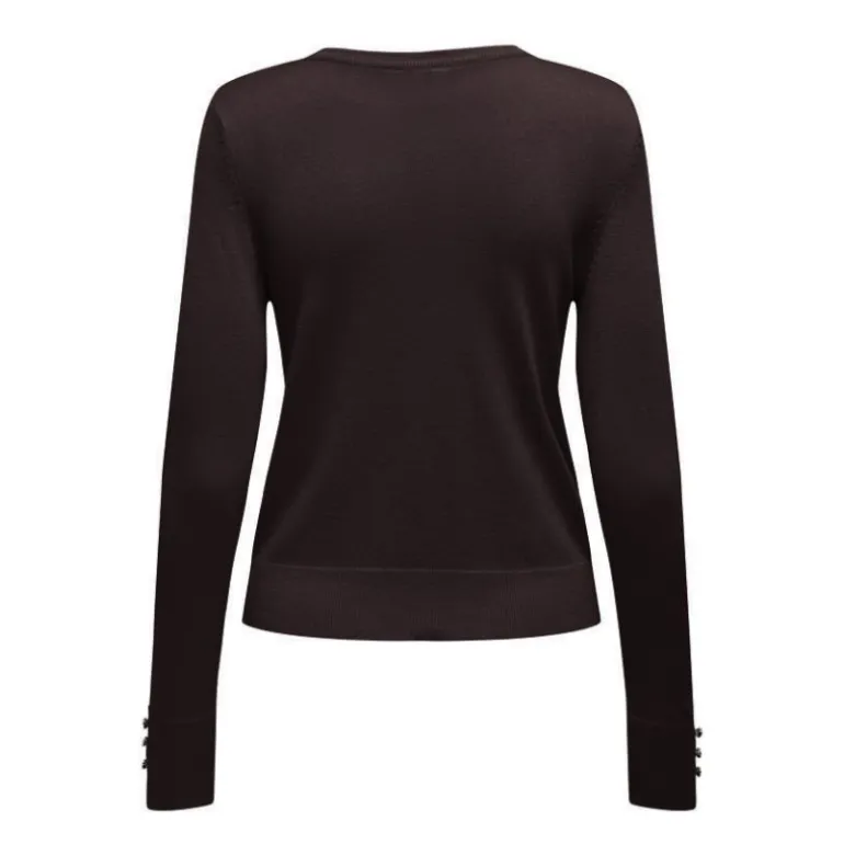 Pull fin col V manches longues boutons Minna Femme ONLY