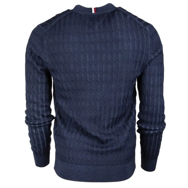 Pull laine ajustée en maille torsadée Homme TOMMY HILFIGER