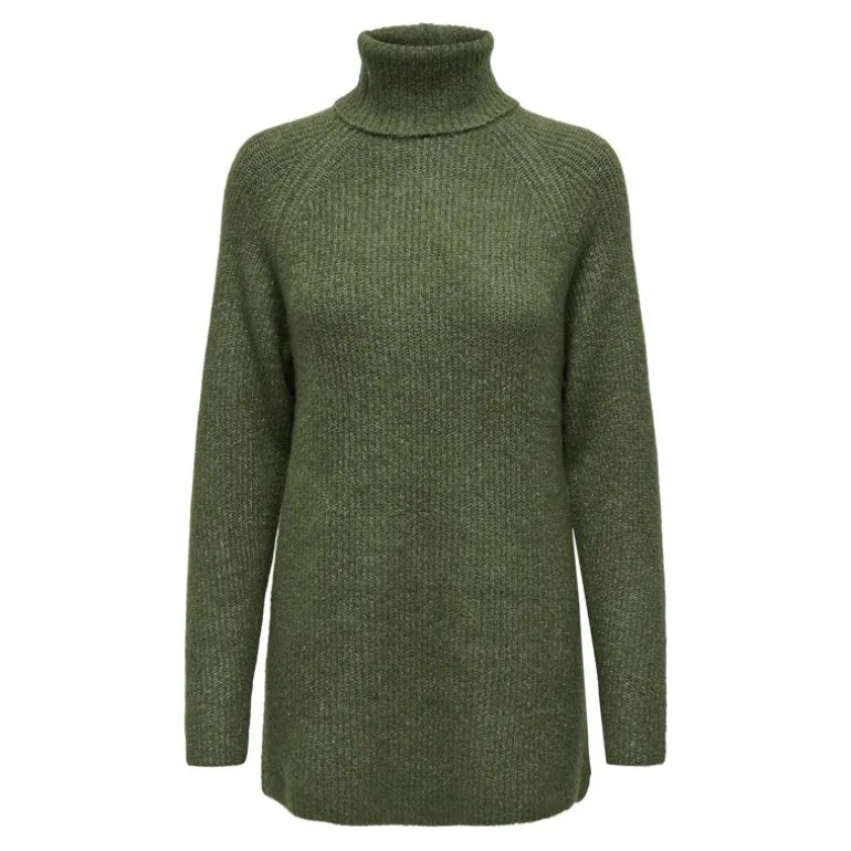 Pull long col roulé maille poignets cotelés Femme JDY