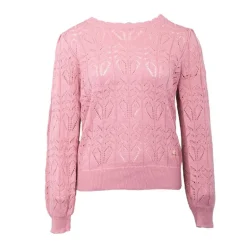 Pull maille ajourée v rose magy Femme LA PETITE ETOILE