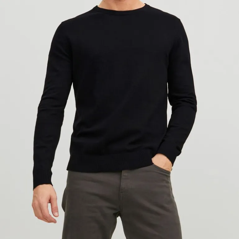 Pull maille coton col rond tissu tricoté Homme JACK & JONES