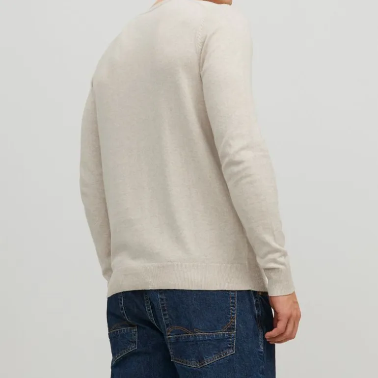 Pull maille coton col rond tissu tricoté Homme JACK & JONES