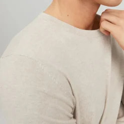 Pull maille coton col rond tissu tricoté Homme JACK & JONES