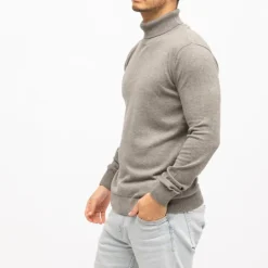 Pull maille fine chinée col roulé Homme DEELUXE 74