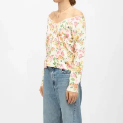 Pull maille margot à fleurs col large Femme LA PETITE ETOILE