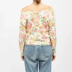 Pull maille margot à fleurs col large Femme LA PETITE ETOILE
