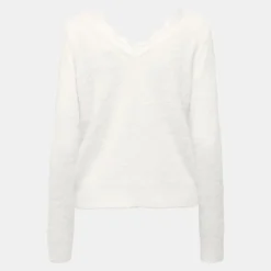 Pull maille piumo col v à dentelle Femme ONLY