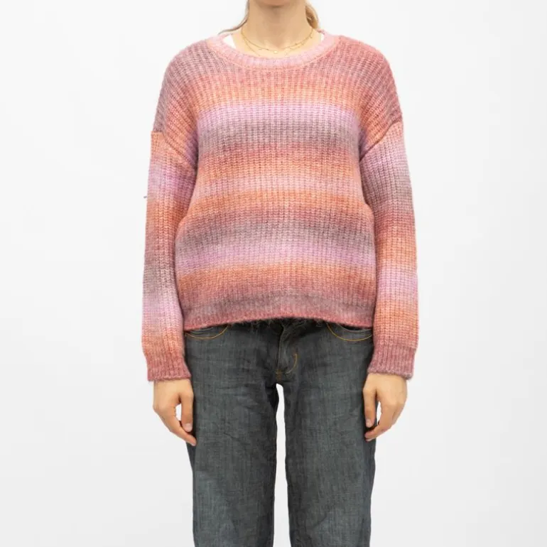 Pull maille tricotée col rond passoa multicolor manches longues Femme DEELUXE 74