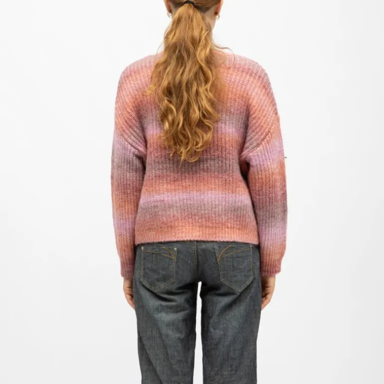 Pull maille tricotée col rond passoa multicolor manches longues Femme DEELUXE 74