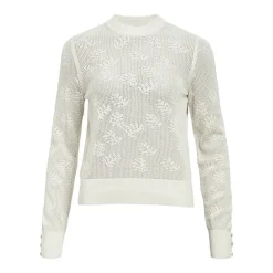 Pull rilia white sand maille crochetée Femme OBJECT