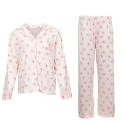 Pyjama fleuri poche brodée Femme LULU CASTAGNETTE