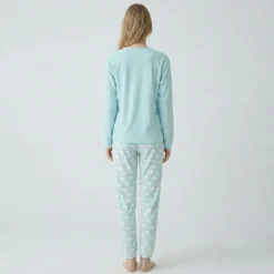 Pyjama long velours mot 23172 Femme BILL TORNADE