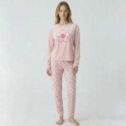 Pyjama long velours mot 23172 Femme BILL TORNADE
