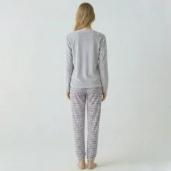 Pyjama long velours mot 23172 Femme BILL TORNADE