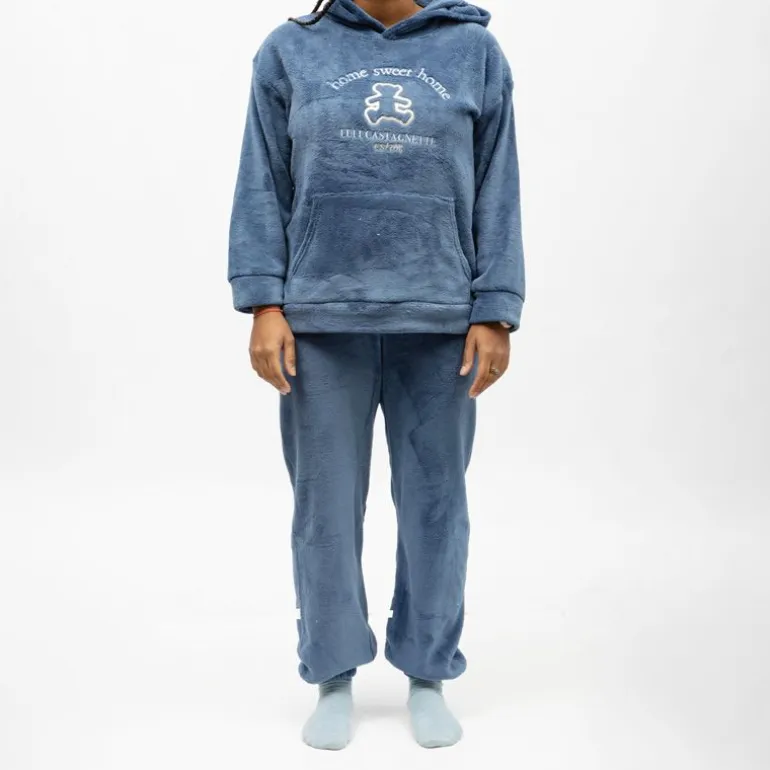 Pyjama polaire à capuche avec broderie Femme LULU CASTAGNETTE
