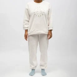 Pyjama polaire doux col rond pantalon regular Femme LULU CASTAGNETTE