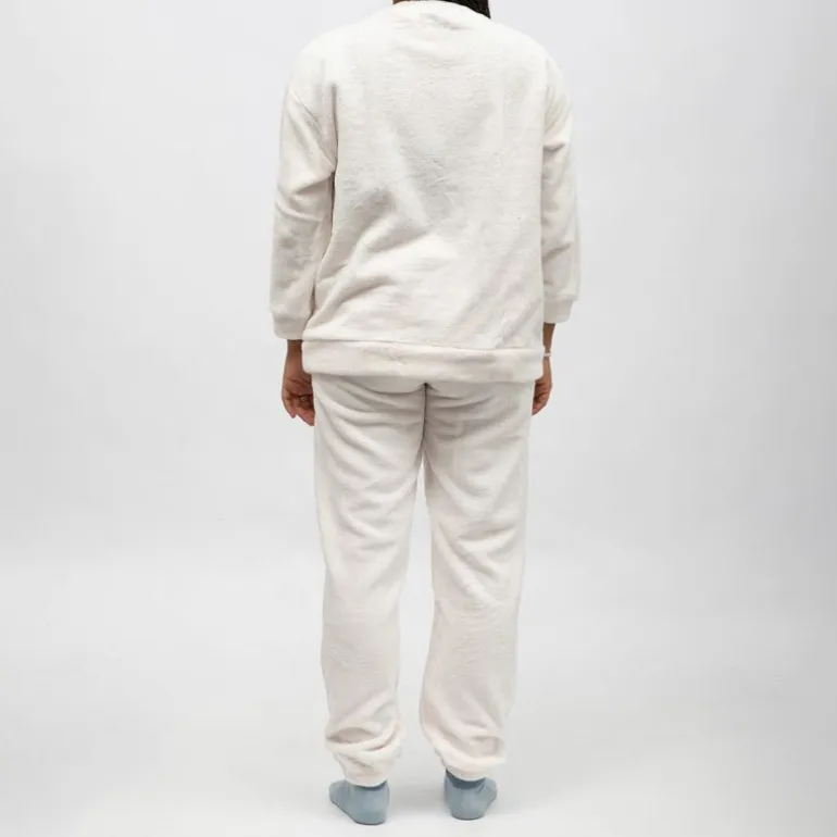 Pyjama polaire doux col rond pantalon regular Femme LULU CASTAGNETTE