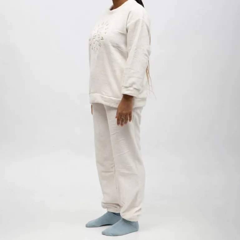 Pyjama polaire doux col rond pantalon regular Femme LULU CASTAGNETTE