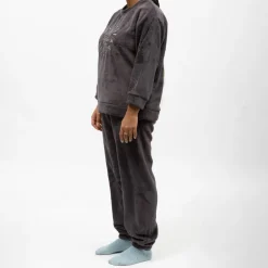 Pyjama polaire doux col rond pantalon regular Femme LULU CASTAGNETTE