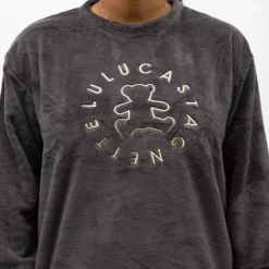 Pyjama polaire doux col rond pantalon regular Femme LULU CASTAGNETTE