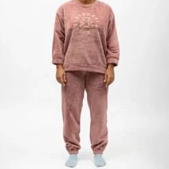 Pyjama polaire doux col rond pantalon regular Femme LULU CASTAGNETTE