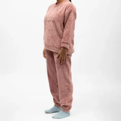 Pyjama polaire doux col rond pantalon regular Femme LULU CASTAGNETTE