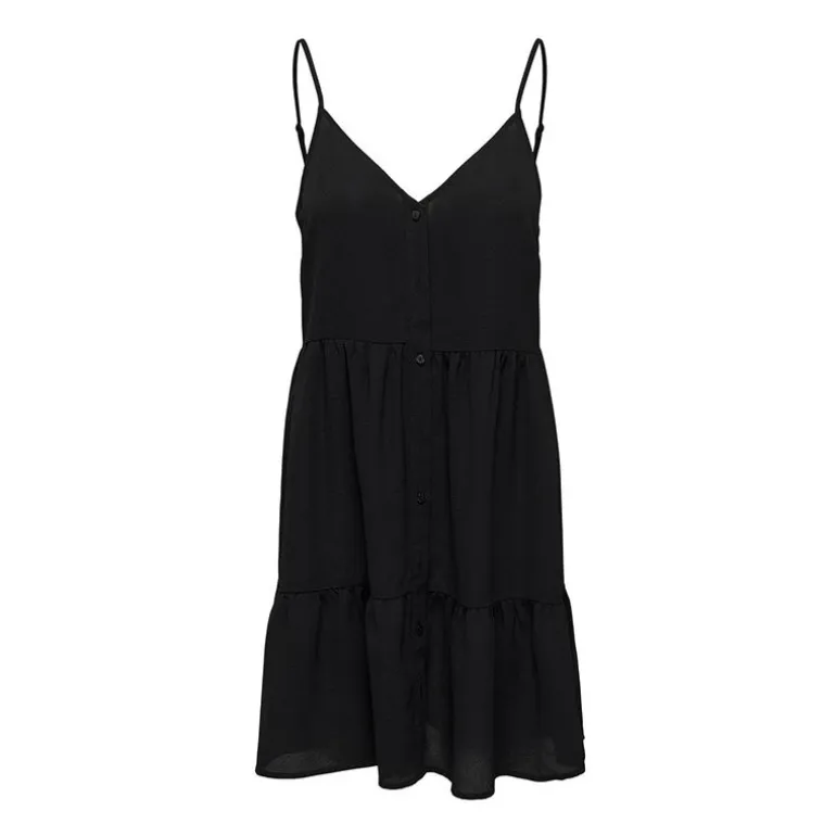 Robe à bretelles courte noir fluide Femme ONLY