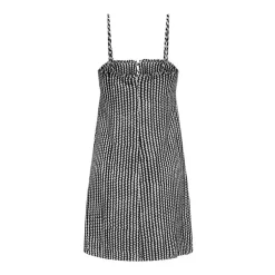 Robe à fines bretelles ajustée noir à motif Femme ONLY