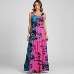 Robe ana à bretelles imprimé tropical Femme HOLLY AND JOEY