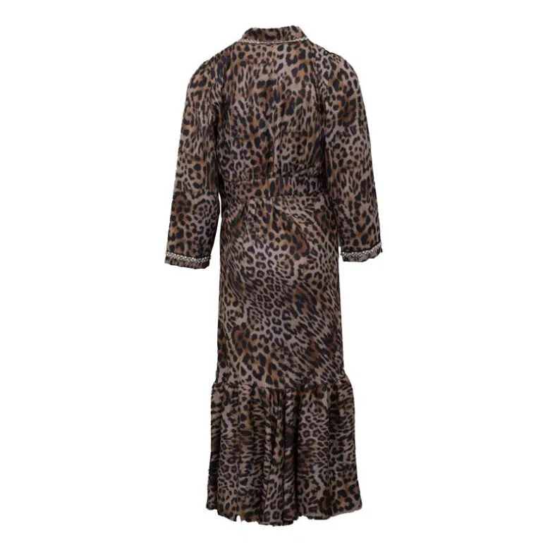 Robe boutons bijoux imprimé léopard Viva Femme HOLLY AND JOEY