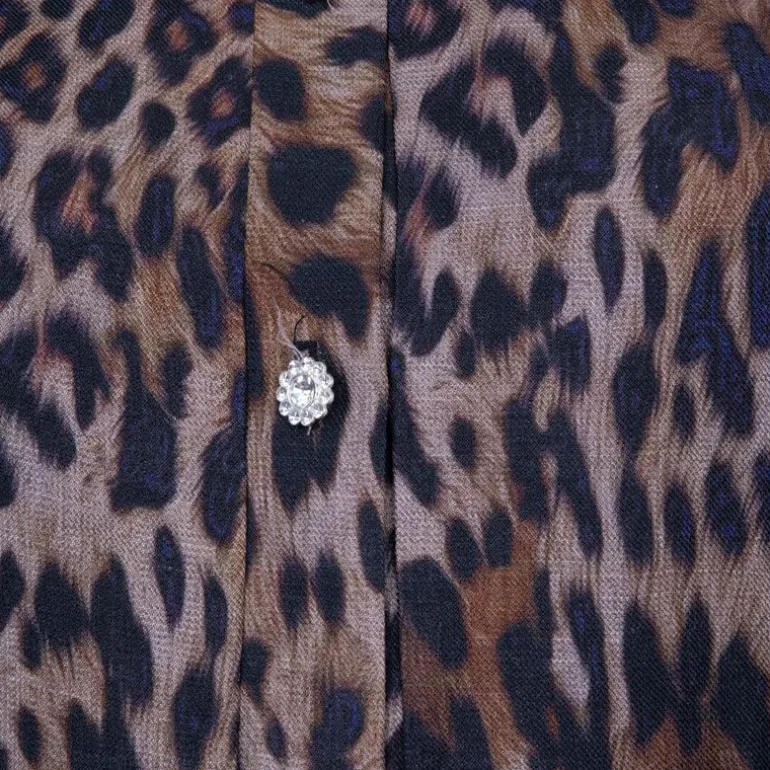 Robe boutons bijoux imprimé léopard Viva Femme HOLLY AND JOEY