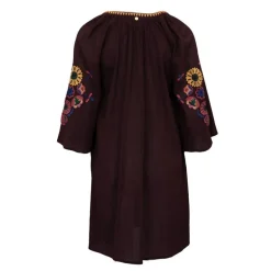 Robe caftan manches 3/4 magoo broderie fleurie Femme ANTIK BATIK