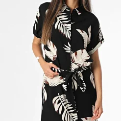 Robe chemise à fleurs avec boutons Femme VERO MODA
