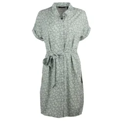 Robe chemise verte ceinturée à petites fleurs Femme VERO MODA