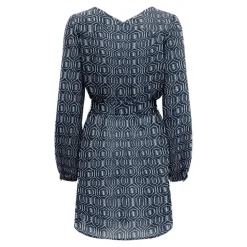 Robe cintrée col V ceinture à nouer imprimée fantaisie Femme ONLY