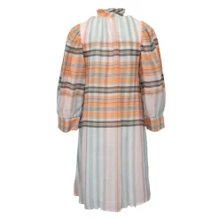 Robe col montant rachelle à rayures oranges Femme ANTIK BATIK