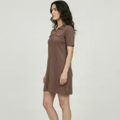 Robe col polo maille fine col zippé doré meandre Femme LES TROPEZIENNES PAR M.BELARBI