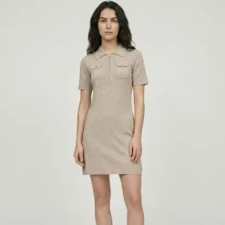 Robe col polo maille fine col zippé doré meandre Femme LES TROPEZIENNES PAR M.BELARBI