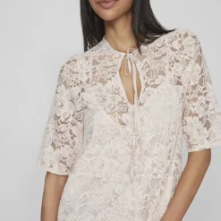 Robe col v longue Nalina 3/4 Rosewater Femme VILA