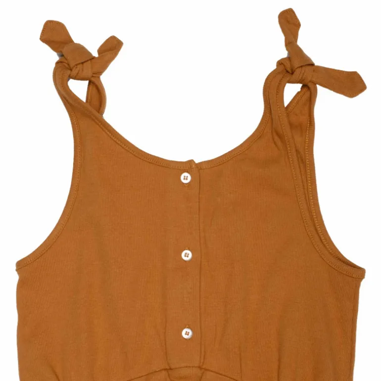 Robe courte à bretelles nouées en coton effet côtelé 8-16 ans Enfant DEELUXE 74