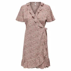 Robe courte à volants cache coeur imprimé floral Femme JDY