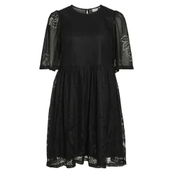 Robe courte dentelle kayle manches 3/4 black Femme VILA