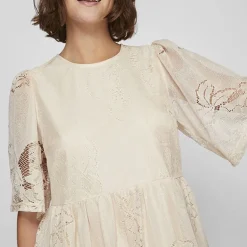 Robe courte dentelle kayle manches 3/4 black Femme VILA