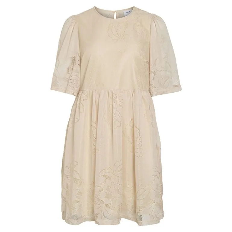 Robe courte dentelle kayle manches 3/4 black Femme VILA