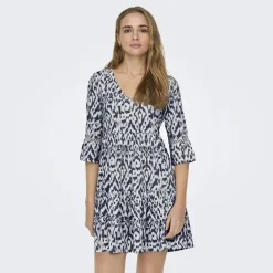Robe courte motif imprimée manches 3/4 Femme JDY