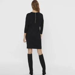 Robe courte noire droite zip au dos Femme VERO MODA