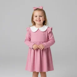 Robe courte plissée col claudine blanc fille épaules à volants Enfant CXL BY CHRISTIAN LACROIX